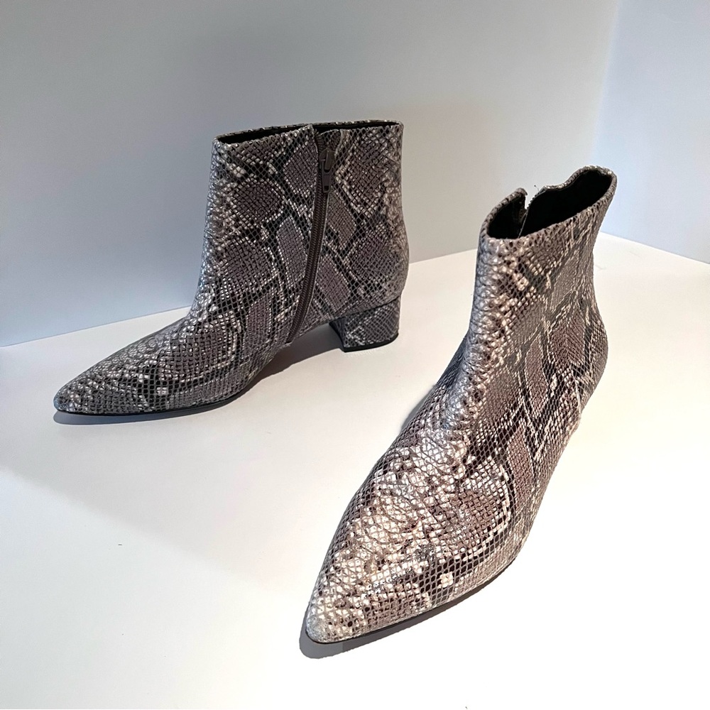 Corso Como Python Leather Pointed Block Heel Boot… - image 5